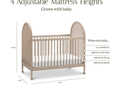 M31401WP,Namesake,Alouette 3-in-1 Convertible Spindle Crib in Washed Pine
