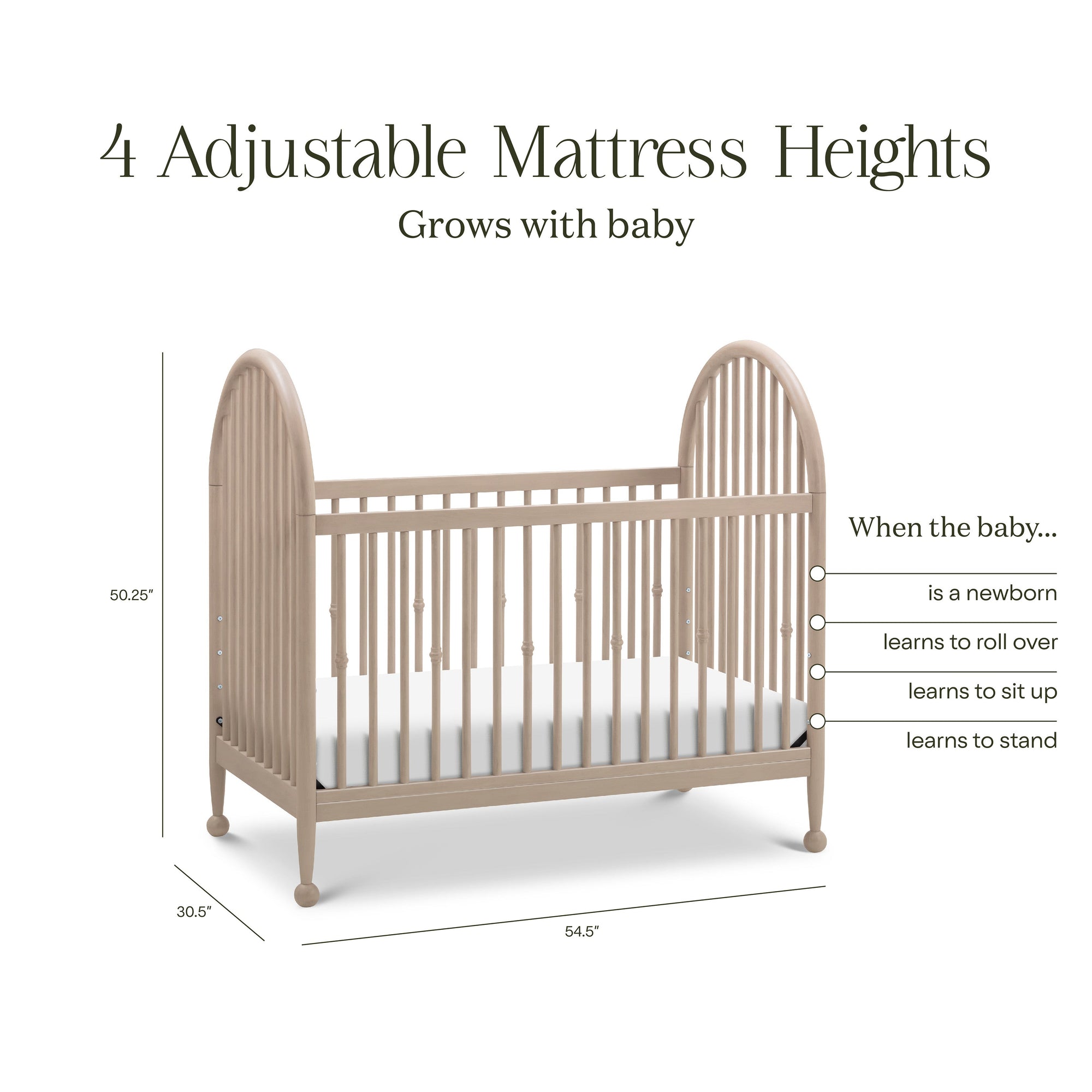 M31401WP,Namesake,Alouette 3-in-1 Convertible Spindle Crib in Washed Pine