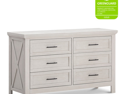 B14516WDF,Monogram by Namesake,Emory Farmhouse 6-Drawer Dresser in White Driftwood