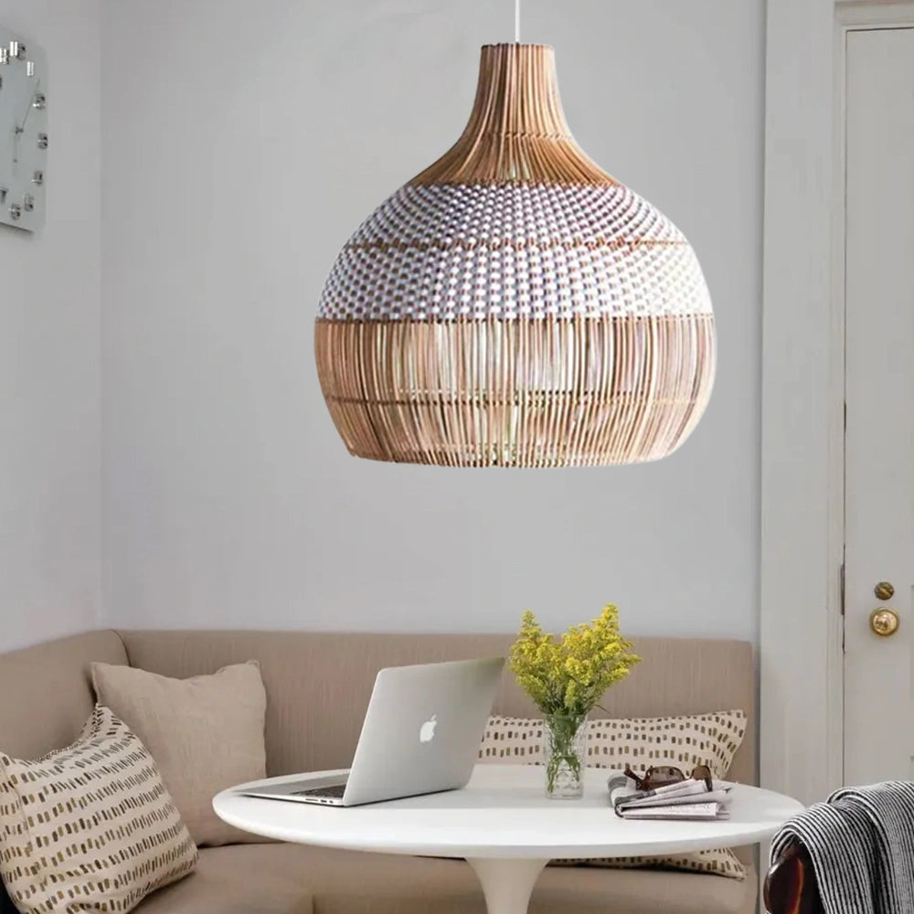 Elaris white rattan pendant lamp shade