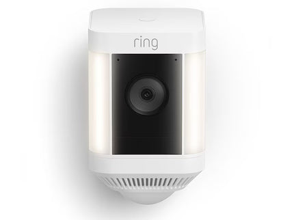 Ring Spotlight Cam Plus, Battery-operated - Smart Security Video Camera with 2 Motion-Activated LED Spotlights, 2-Way Talk, Color Night Vision, White