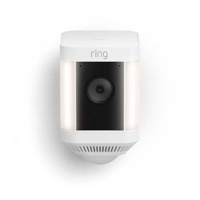 Ring Spotlight Cam Plus, Battery-operated - Smart Security Video Camera with 2 Motion-Activated LED Spotlights, 2-Way Talk, Color Night Vision, White