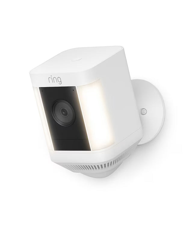 Ring Spotlight Cam Plus, Battery-operated - Smart Security Video Camera with 2 Motion-Activated LED Spotlights, 2-Way Talk, Color Night Vision, White