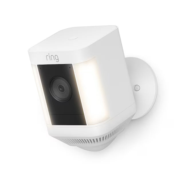 Ring Spotlight Cam Plus, Battery-operated - Smart Security Video Camera with 2 Motion-Activated LED Spotlights, 2-Way Talk, Color Night Vision, White