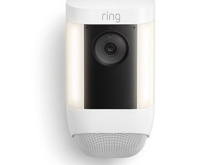 Ring Spotlight Cam Pro, Battery with 2K Video and Ring Vision, LED Lights, Dual-Band Wifi, and 3D Motion Detection, White