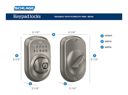Schlage Plymouth Matte Black Electronic Keypad Deadbolt and Handleset Bundle