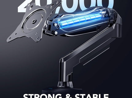 HUANUO Single Monitor Mount – Gas Spring Arm with C-Clamp & Grommet Base, Fits 13–32" Monitors, 4.4–19.8 lbs