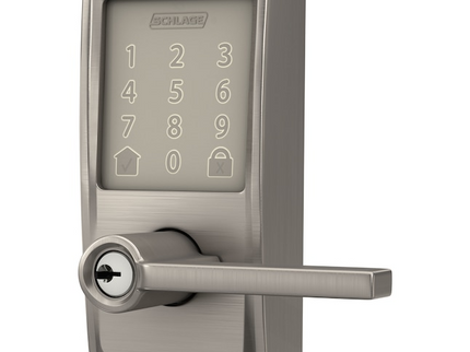 Schlage Encode Lever Century-Latitude Satin Nickel Smart Wi-Fi and Bluetooth Touchscreen Keypad Electronic Handle Lock