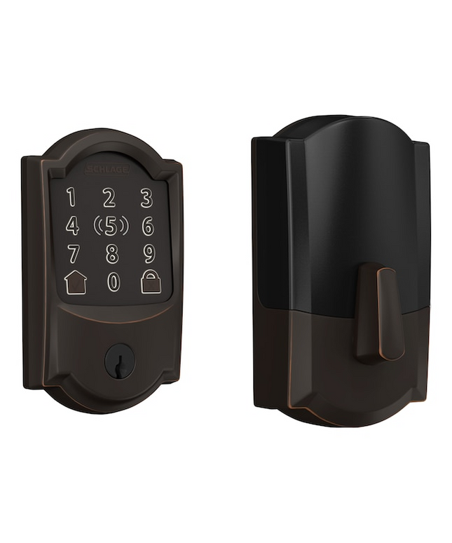 Schlage Encode Plus Camelot Aged Bronze Smart Wi-Fi and Bluetooth Touchscreen Keypad Electronic Deadbolt Lock