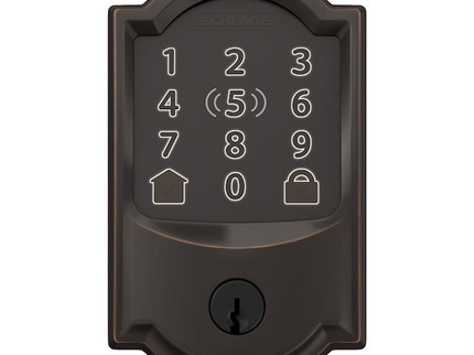 Schlage Encode Plus Camelot Aged Bronze Smart Wi-Fi and Bluetooth Touchscreen Keypad Electronic Deadbolt Lock