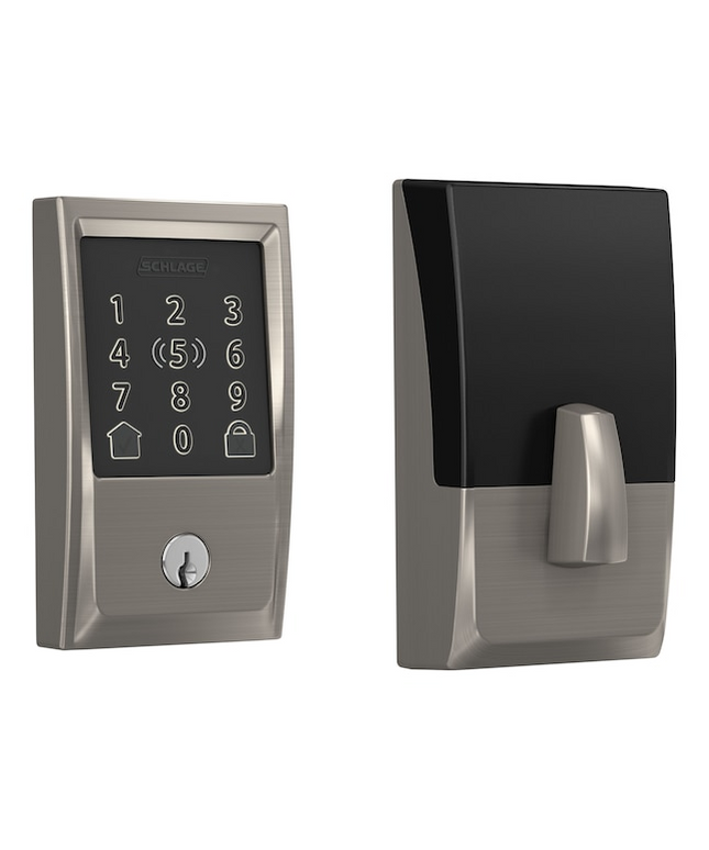 Schlage Encode Plus Century Satin Nickel Smart Wi-Fi and Bluetooth Touchscreen Keypad Electronic Deadbolt Lock