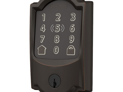 Schlage Encode Plus Camelot Aged Bronze Smart Wi-Fi and Bluetooth Touchscreen Keypad Electronic Deadbolt Lock