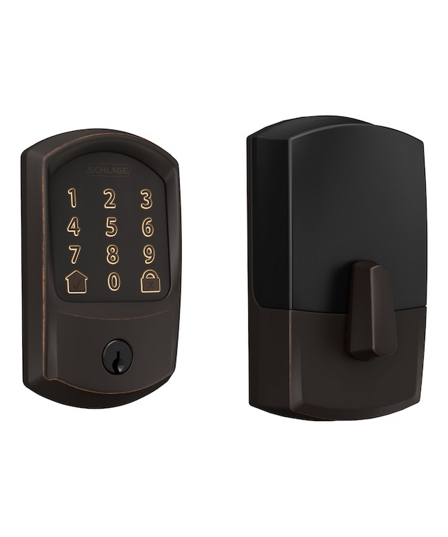 Schlage Encode Greenwich Aged Bronze Smart Wi-Fi and Bluetooth Touchscreen Keypad Electronic Deadbolt Lock