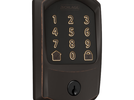 Schlage Encode Greenwich Aged Bronze Smart Wi-Fi and Bluetooth Touchscreen Keypad Electronic Deadbolt Lock