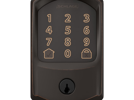 Schlage Encode Greenwich Aged Bronze Smart Wi-Fi and Bluetooth Touchscreen Keypad Electronic Deadbolt Lock