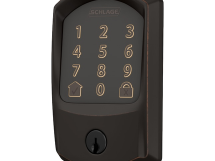 Schlage Encode Greenwich Aged Bronze Smart Wi-Fi and Bluetooth Touchscreen Keypad Electronic Deadbolt Lock