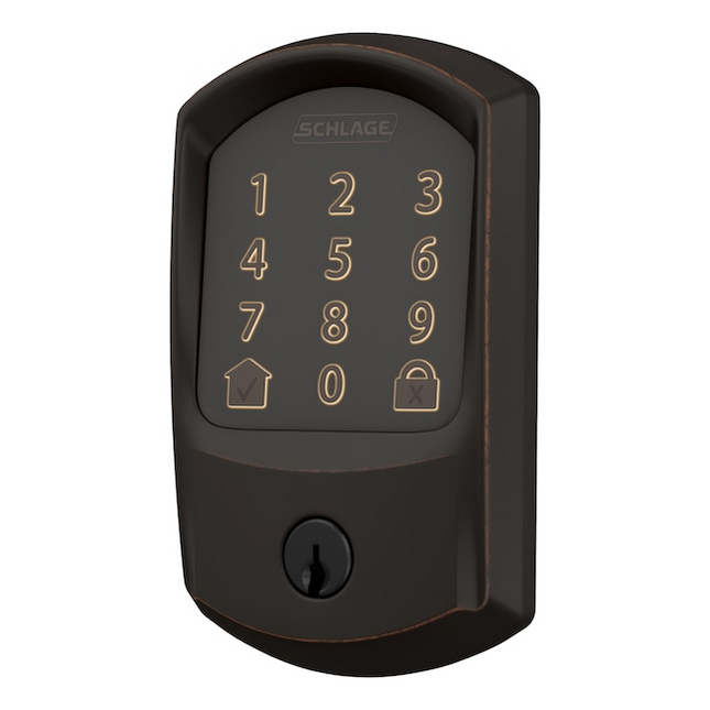Schlage Encode Greenwich Aged Bronze Smart Wi-Fi and Bluetooth Touchscreen Keypad Electronic Deadbolt Lock