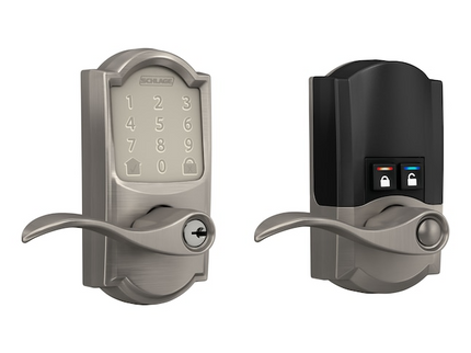 Schlage Encode Lever Camelot-Accent Satin Nickel Smart Wi-Fi and Bluetooth Touchscreen Keypad Electronic Handle Lock