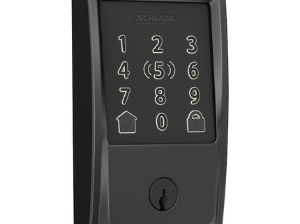 Schlage Encode Plus Century Matte Black Smart Wi-Fi and Bluetooth Touchscreen Keypad Electronic Deadbolt Lock