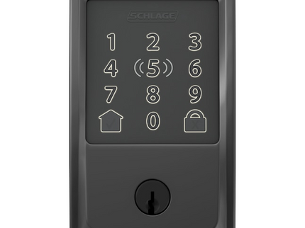 Schlage Encode Plus Century Matte Black Smart Wi-Fi and Bluetooth Touchscreen Keypad Electronic Deadbolt Lock