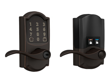 Schlage Encode Lever Camelot-Accent Aged Bronze Smart Wi-Fi and Bluetooth Touchscreen Keypad Electronic Handle Lock