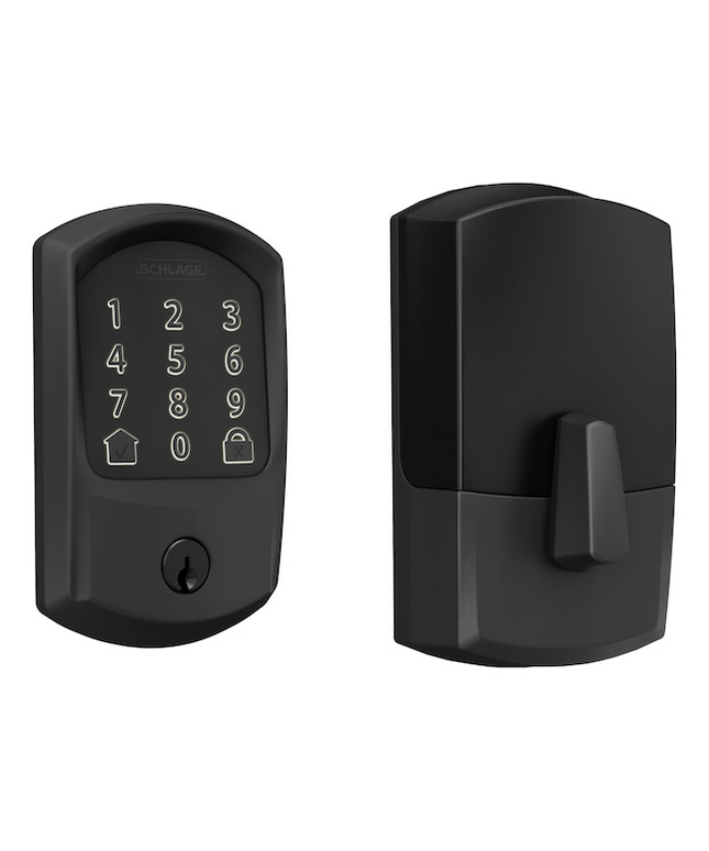 Schlage Encode Greenwich Matte Black Smart Wi-Fi and Bluetooth Touchscreen Keypad Electronic Deadbolt Lock