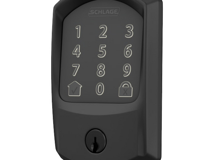 Schlage Encode Greenwich Matte Black Smart Wi-Fi and Bluetooth Touchscreen Keypad Electronic Deadbolt Lock