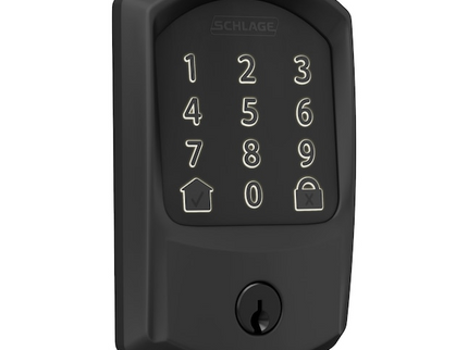 Schlage Encode Greenwich Matte Black Smart Wi-Fi and Bluetooth Touchscreen Keypad Electronic Deadbolt Lock
