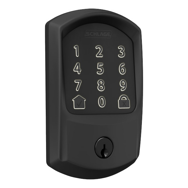 Schlage Encode Greenwich Matte Black Smart Wi-Fi and Bluetooth Touchscreen Keypad Electronic Deadbolt Lock