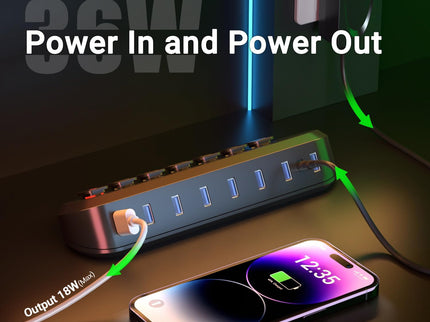 Powered USB Hub, atolla 7-Port USB 3.0 hub