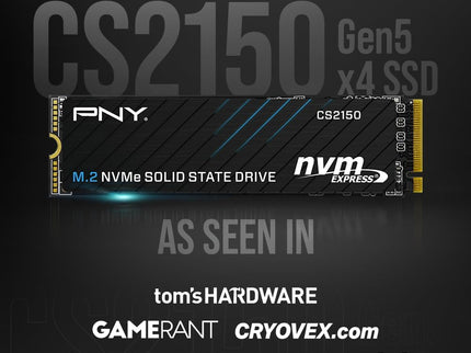 PNY CS2150 2TB Gen5 PCIe NVMe M.2 2280 3D NAND SSD