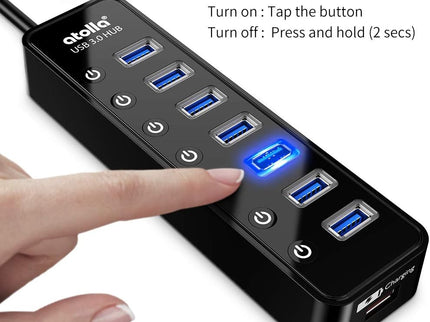 Powered USB Hub 3.0, Atolla 7-Port USB Data Hub