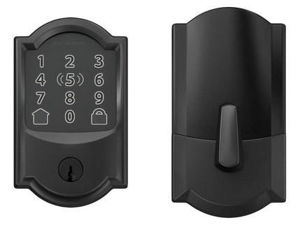 Schlage Encode Plus Camelot Matte Black Smart Wi-Fi and Bluetooth Touchscreen Keypad Electronic Deadbolt Lock