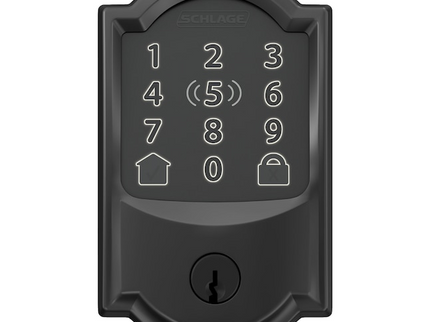Schlage Encode Plus Camelot Matte Black Smart Wi-Fi and Bluetooth Touchscreen Keypad Electronic Deadbolt Lock