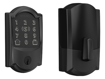 Schlage Encode Plus Camelot Matte Black Smart Wi-Fi and Bluetooth Touchscreen Keypad Electronic Deadbolt Lock