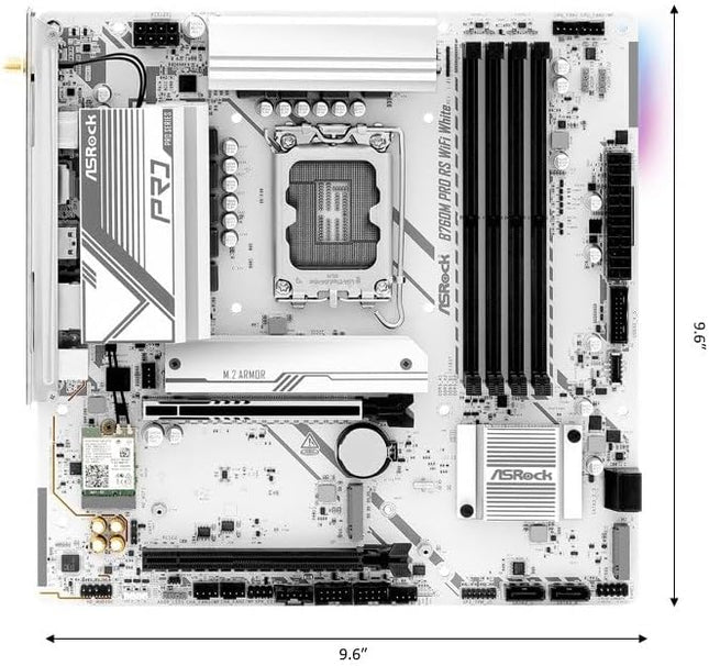 Asrock B760M Pro RS WiFi White Intel Micro ATX Motherboard