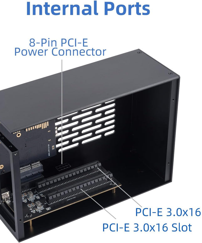 Thunderbolt 3/4 USB4 PCIe Expansion Chassis, External Enclosure with Two PCI Express Slot Compatible with Decklink Capture Card, for Laptops / NUC PD 85W Recharging (MK-T2L)