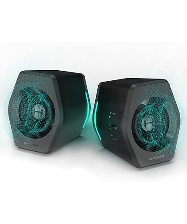 Edifier G2000 – 32W PC Gaming Speakers, Bluetooth, USB & 3.5 mm AUX, RGB Lighting, Black.