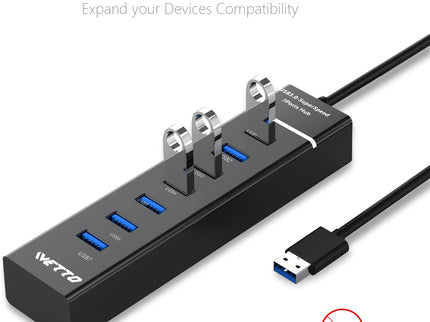 7-Port USB 3.0 Hub, IVETTO Data USB Hub