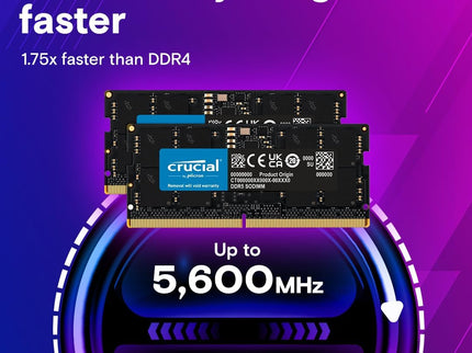 Crucial 32GB DDR5 RAM Kit (2x16GB), 5600MHz