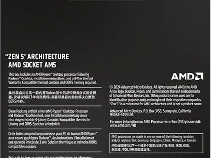 AMD Ryzen™ 5 9600X 6-Core, 12-Thread Unlocked Desktop Processor