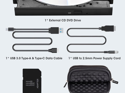 ROOFULL External CD DVD Drive