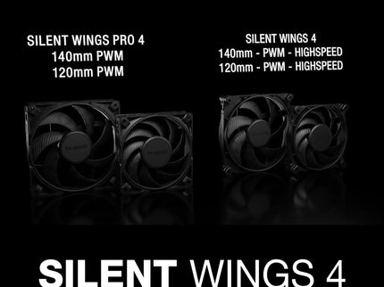 be quiet! Silent Wings Pro 4 120mm PWM 3000 RPM Low Noise Cooling Fan – 4-Pin (BL098)