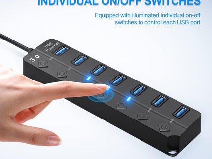 USB Hub 3.0, 7-Port USB Hub