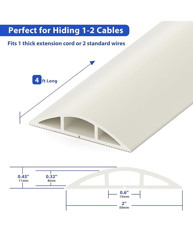 Floor Cord Cover 4ft – Cable Hider and Protector