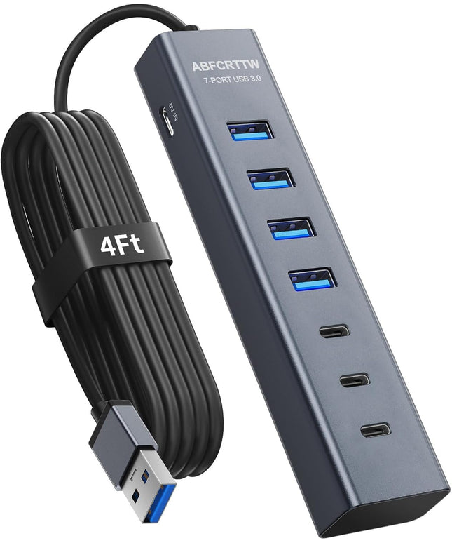 4Ft 7-Port USB Hub 3.0