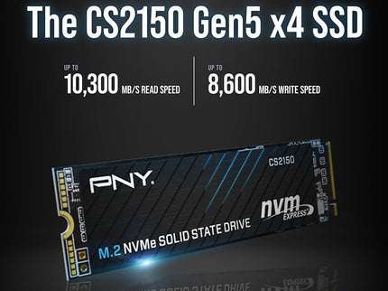 PNY CS2150 2TB Gen5 PCIe NVMe M.2 2280 3D NAND SSD