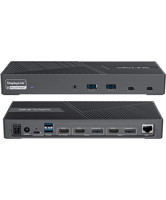 WAVLINK DisplayLink Docking Station Triple Monitor 4K@60Hz for 3 Monitors