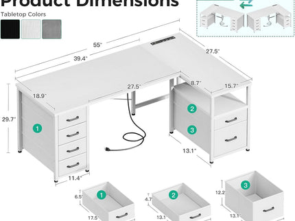 Coleshome L-Shaped Desk