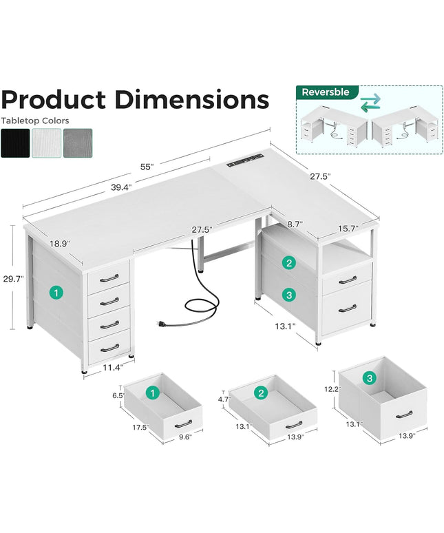 Coleshome L-Shaped Desk
